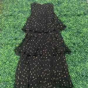 Lovers and Friends Bruna Maxi Dress in Black & Gold